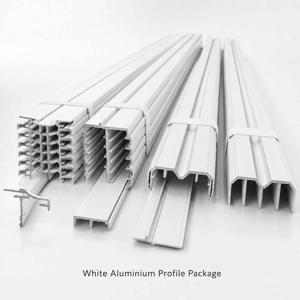 White Wardrobe Aluminium Profile Bulk Package