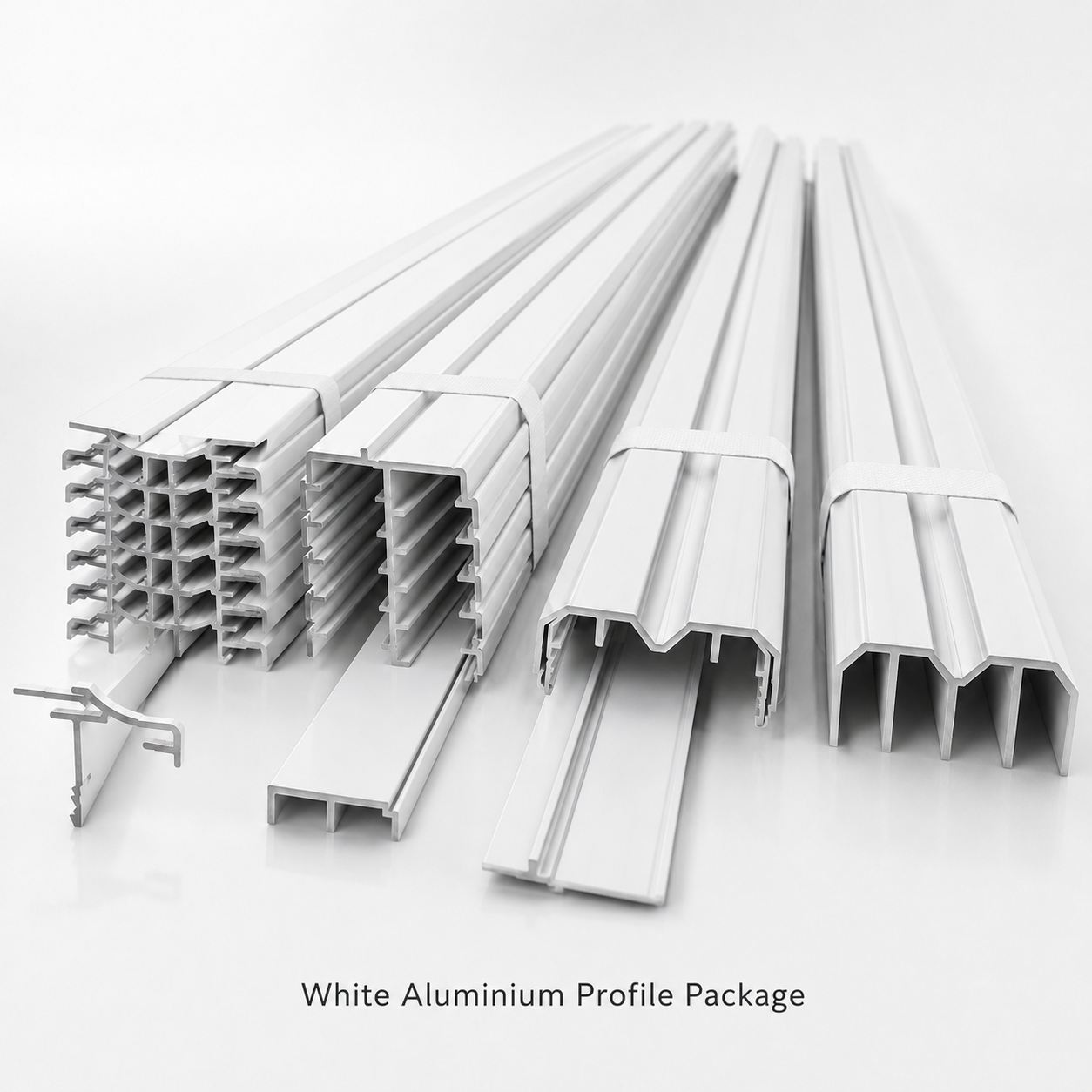 White Wardrobe Aluminium Profile Bulk Package