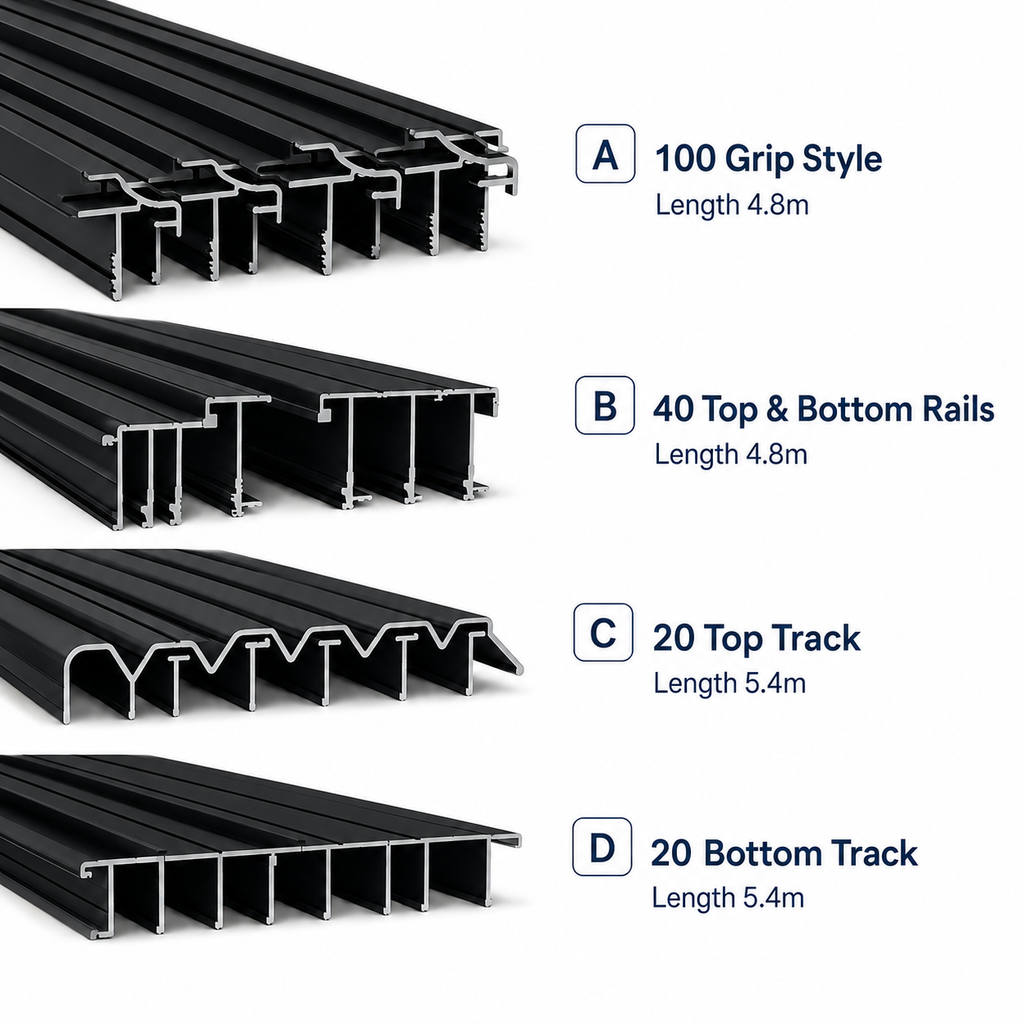 Black Wardrobe Aluminium Profile Bulk Package