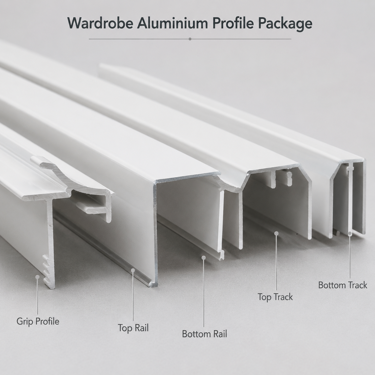 White Wardrobe Aluminium Profile Bulk Package