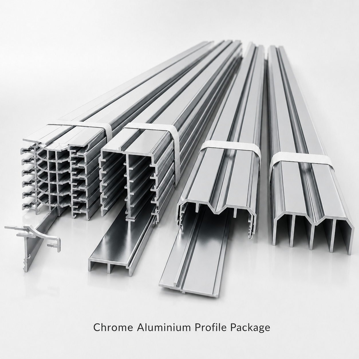 Chrome Wardrobe Aluminium Profile Bulk Package