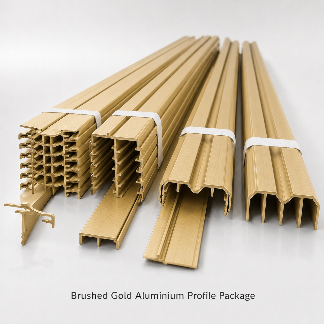 Brushed Gold Wardrobe Aluminium Profile Bulk Package