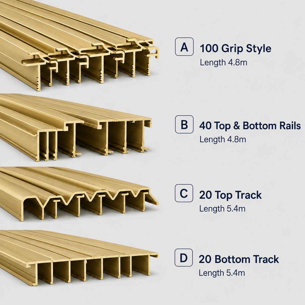 Brushed Gold Wardrobe Aluminium Profile Bulk Package