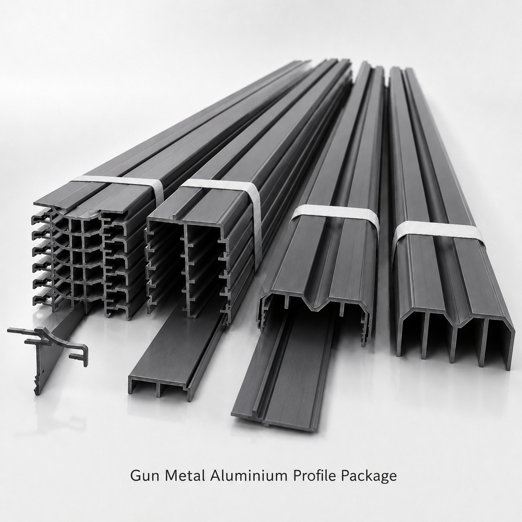 Gun Metal Wardrobe Aluminium Profile Bulk Package