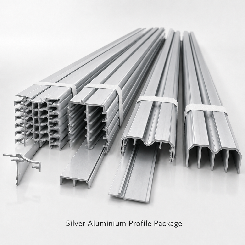 Silver Wardrobe Aluminium Profile Bulk Package
