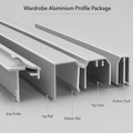 Silver Wardrobe Aluminium Profile Bulk Package